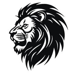 Angry lion silhouette  Illustration