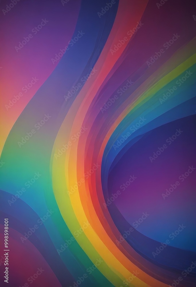 Aufkleber a vibrant abstract background with a rainbow-like pattern of curved lines in various colors, includi