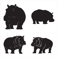 rhino on white background cartoon, animal, vector, illustration, mammal, wild, hippo, rhino, wildlife, bear, nature, zoo, hippopotamus, rhinoceros, art, fun, safari, drawing, comic, elephant, animals,