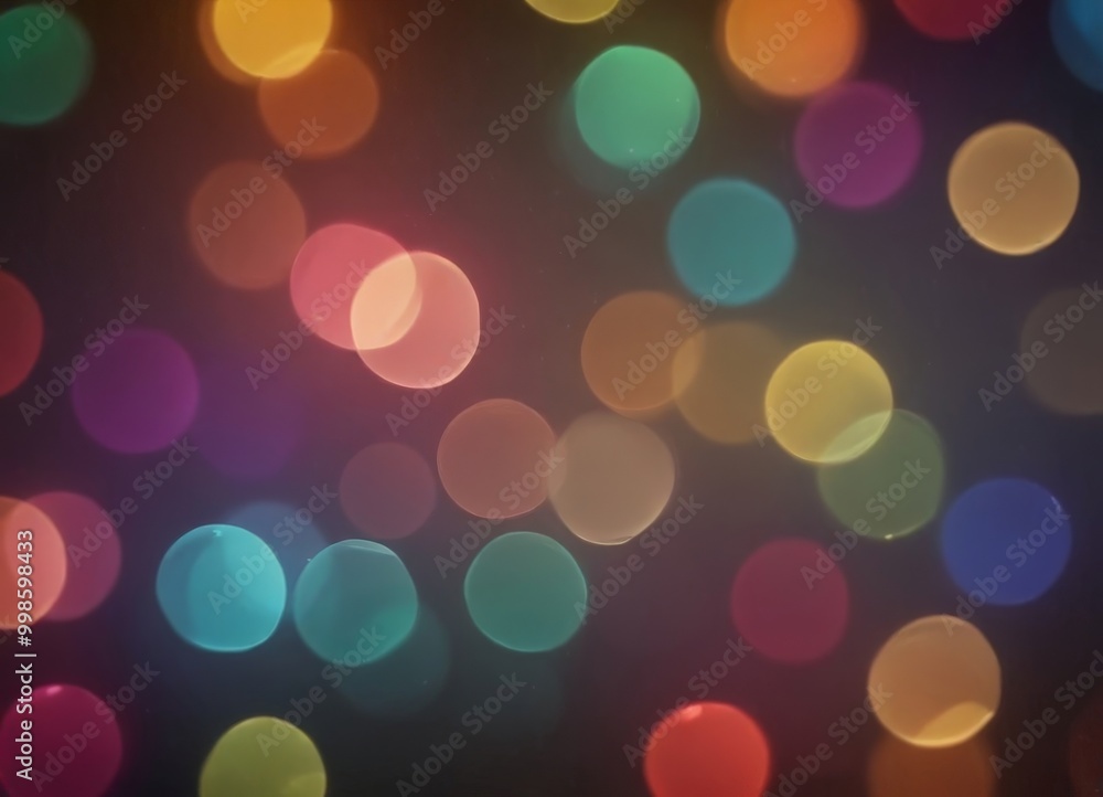 Poster a vibrant display of multicolored bokeh lights, creating a mesmerizing and festive atmosphere