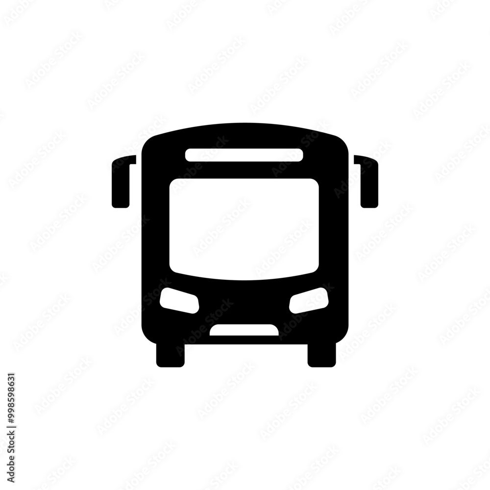Poster bus icon vector sign isolated for graphic and web design. bus symbol template color editable on whit