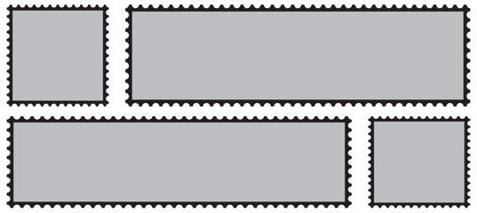 Blank postage stamp. Clean postage stamp template. Postage icon.