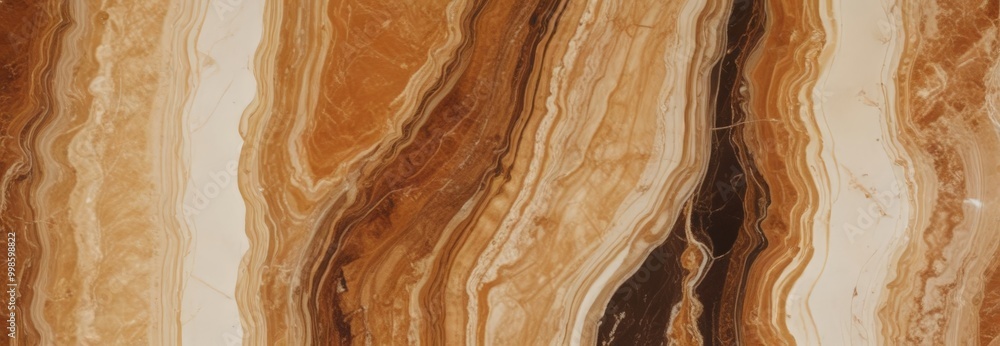 Poster a close-up view marble surface with a striking pattern of brown and white swirls and lines, creating