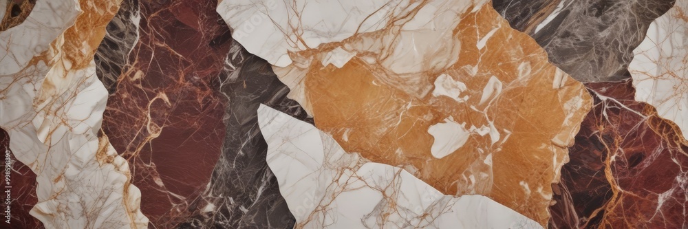 Poster a close-up view marble surface with a textured and multicolored pattern, featuring a mix of white, b