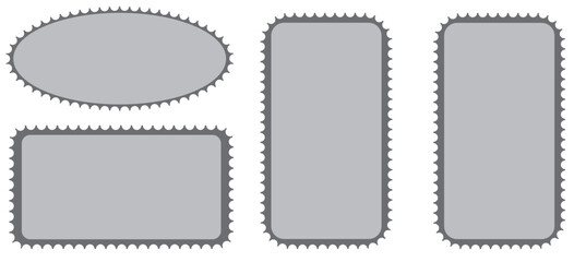 Blank postage stamp. Clean postage stamp template. Postage icon.
