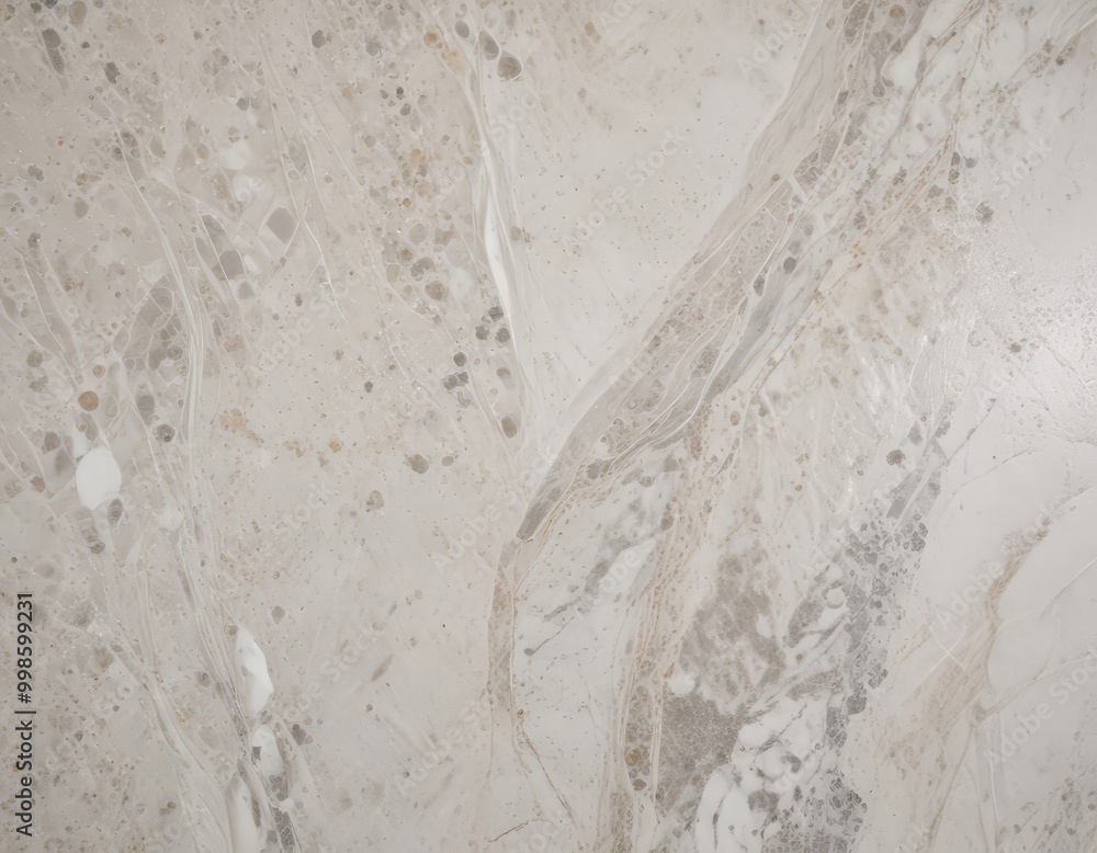 Poster a close-up view marble surface with a textured, speckled pattern in shades of beige and gray