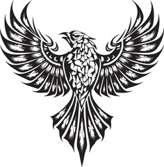 A white background with a large tribal tattoo silhouette vector image