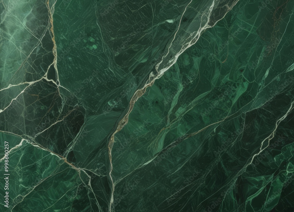 Poster a close-up view green marble surface with a textured and irregular pattern, featuring a mix of dark and light green hues
