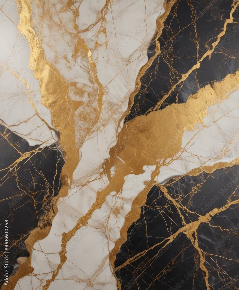 Poster a close-up view marble surface with a striking pattern of black and white marble, interspersed with 
