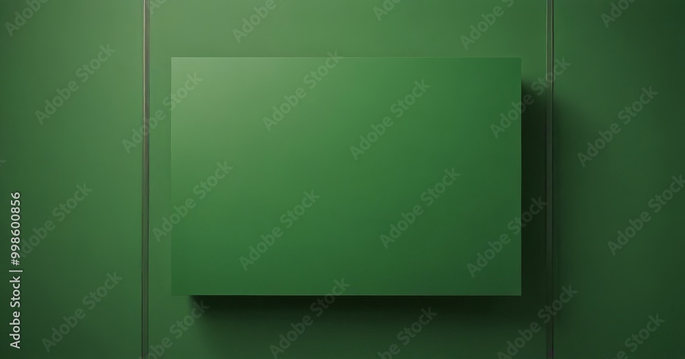 Aufkleber a green square box is centered against a solid green background, with a vertical line running across