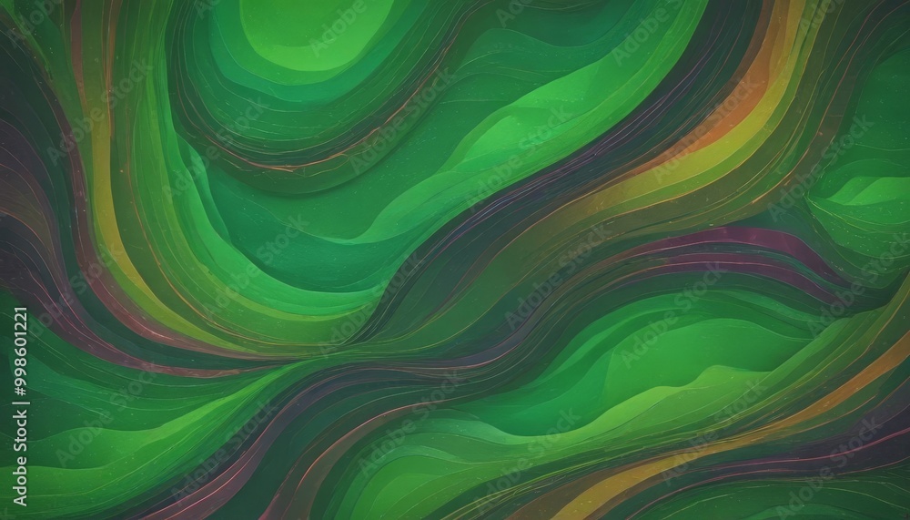 Aufkleber a vibrant abstract pattern with green, yellow, and purple hues, creating a dynamic and visually stri