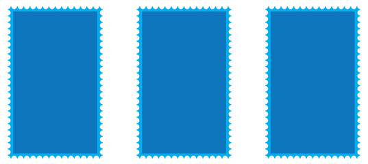 Light Postage Stamps collection. Blank Postage Stamps on gray background. Postage Stamps in flat design