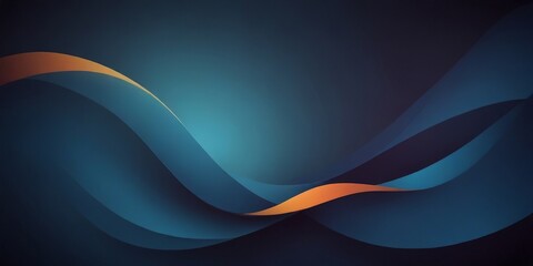 Fototapeta premium a dark blue background with a gradient of orange and blue waves, creating a dynamic and abstract visual effect