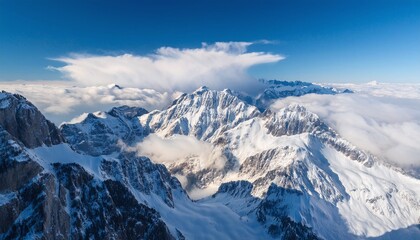 Majestic Snowy Mountains with Pristine Winter Landscape and Towering Peaks