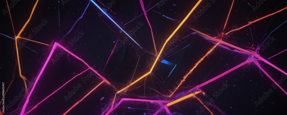 Aufkleber a vibrant abstract pattern composed of intersecting lines and curves in various colors, including pi