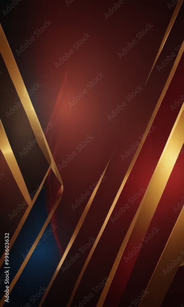 Leinwandbilder a striking abstract composition of intersecting diagonal lines in varying shades of red and gold, cr