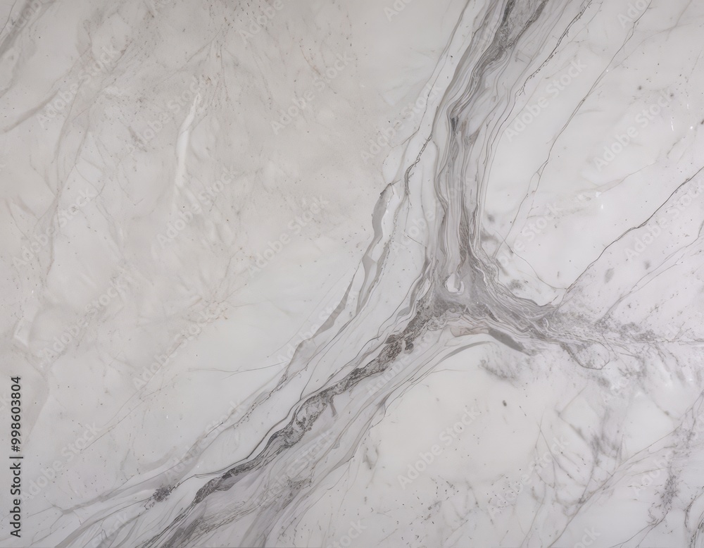 Poster a close-up view marble surface with a distinctive swirling pattern of gray and white marble