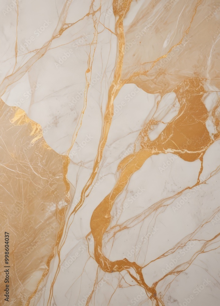 Poster a close-up view marble surface with a striking pattern of gold and white swirls and lines
