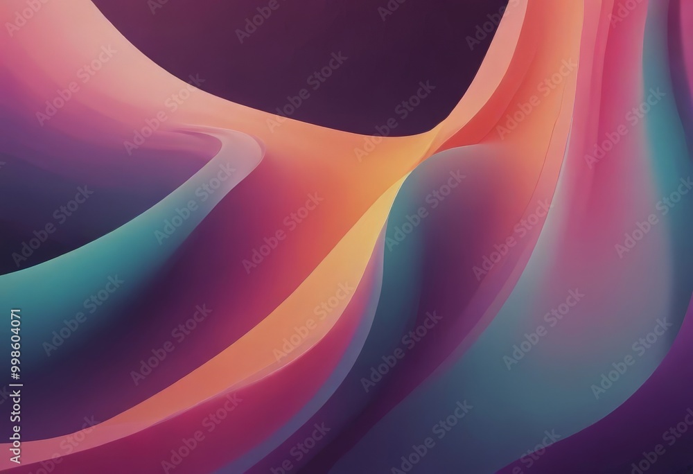 Aufkleber a vibrant abstract composition of overlapping curved lines in various shades of pink, orange, and pu