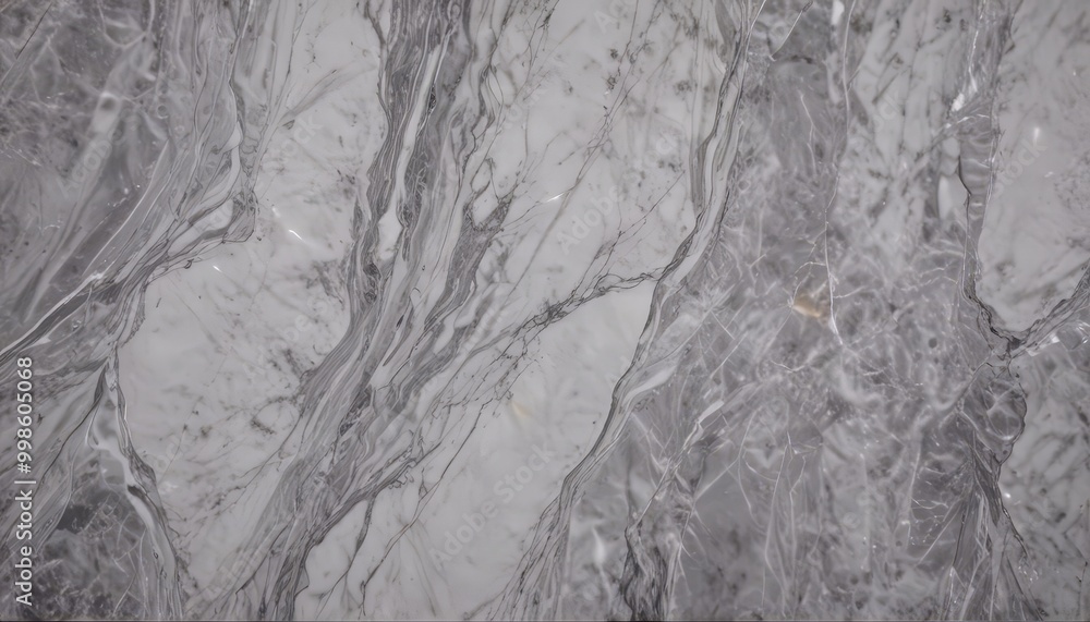 Aufkleber a close-up view marble surface with a textured, swirling pattern of gray and white marble