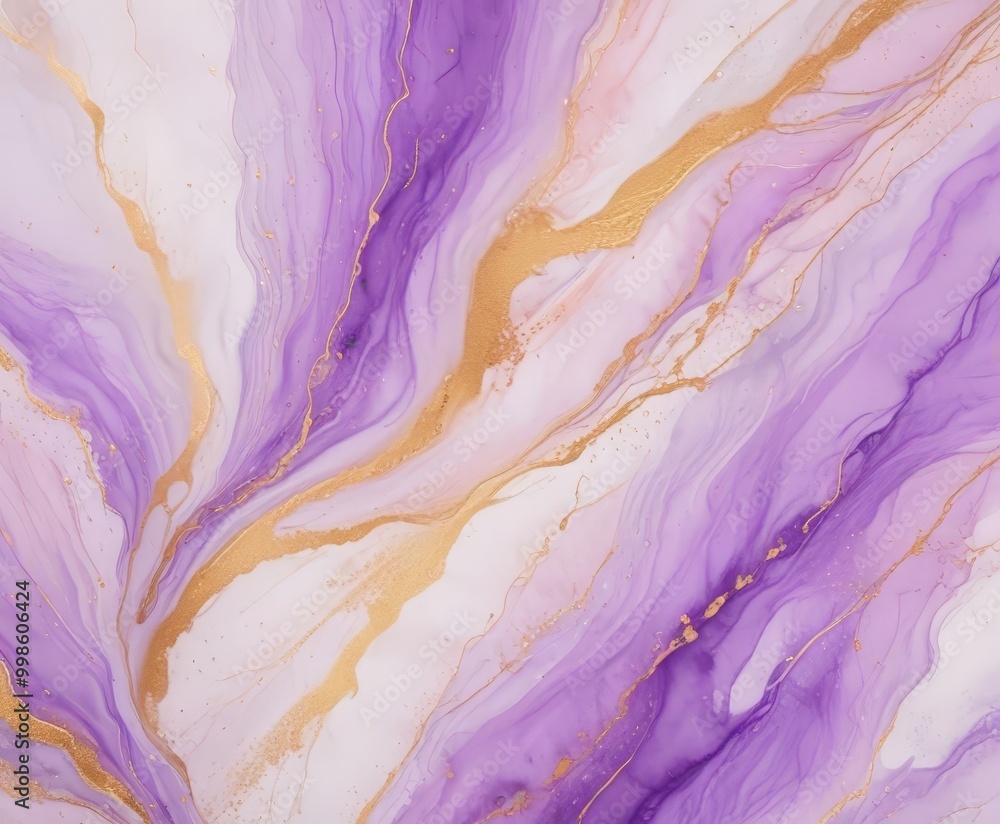 Poster a vibrant abstract pattern with swirling lines of purple and gold, creating a sense of movement and depth