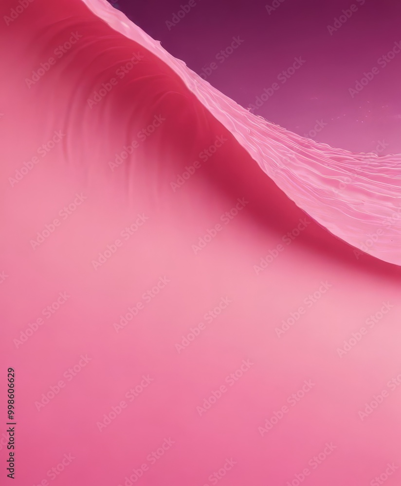 Fototapete a close-up view pink wave, with a gradient of pink and purple tones The wave appears to be in motion, creating a sense of fluidity and movement The does not