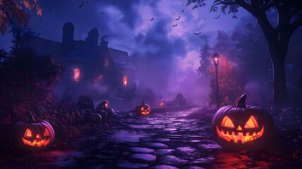 Pumpkin Patch Halloween Backgrounds for Festive Slides