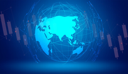 Vector Illustration network connection , Global network connection. World map point and line composition concept of global business.