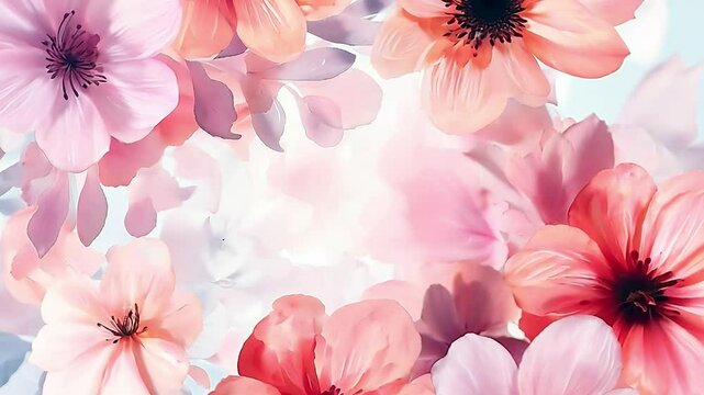 Beautiful flower watercolor seamless pattern. Soft pastel colors water color seamless pattern for beauty products	