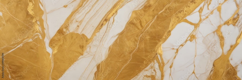 Leinwandbilder a close-up view marble surface with a striking pattern of gold and white swirls and lines