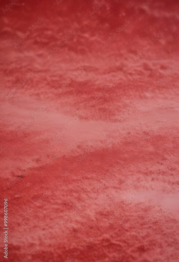 Poster a close-up view textured surface with a reddish-pink hue, resembling a fabric or a paint stroke