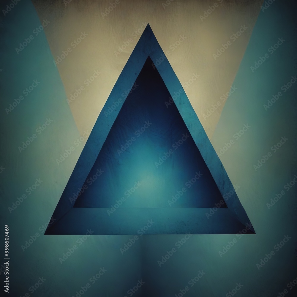 Aufkleber A blue triangular prism is centered against a gradient background, creating a striking visual effect
