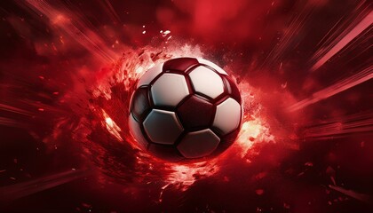 Fototapeta premium soccer ball in fire