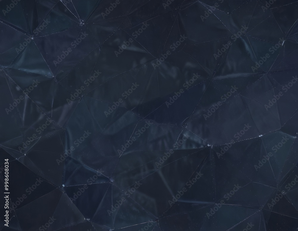 Aufkleber a dark, abstract pattern composed of numerous triangular shapes, creating a sense of depth and complexity The precise arrangement of the triangles and their