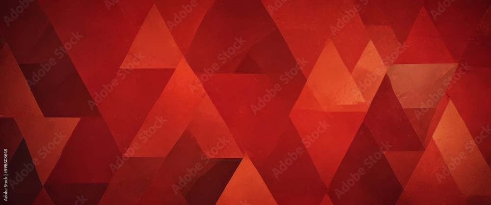 Leinwandbilder a vibrant abstract pattern composed of overlapping triangles in various shades of red, creating a dynamic and visually striking composition