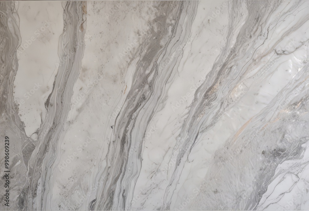 Aufkleber a close-up view marble surface with a swirling pattern of gray and white marble