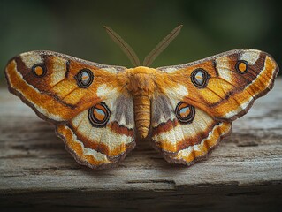 Close-up of a striking dead head moth perched delicately on a surface showcasing intricate details