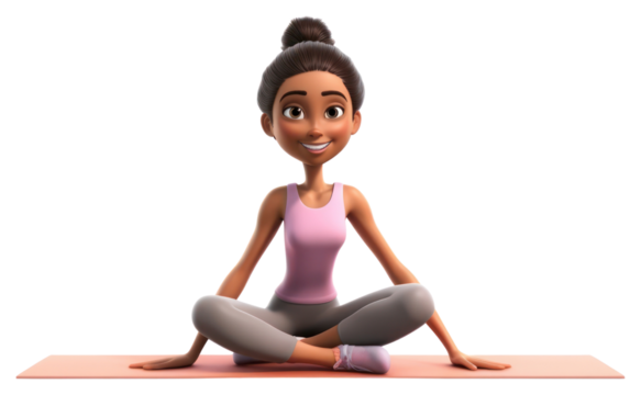 PNG Sitting cartoon yoga white background. - Powered by Adobe