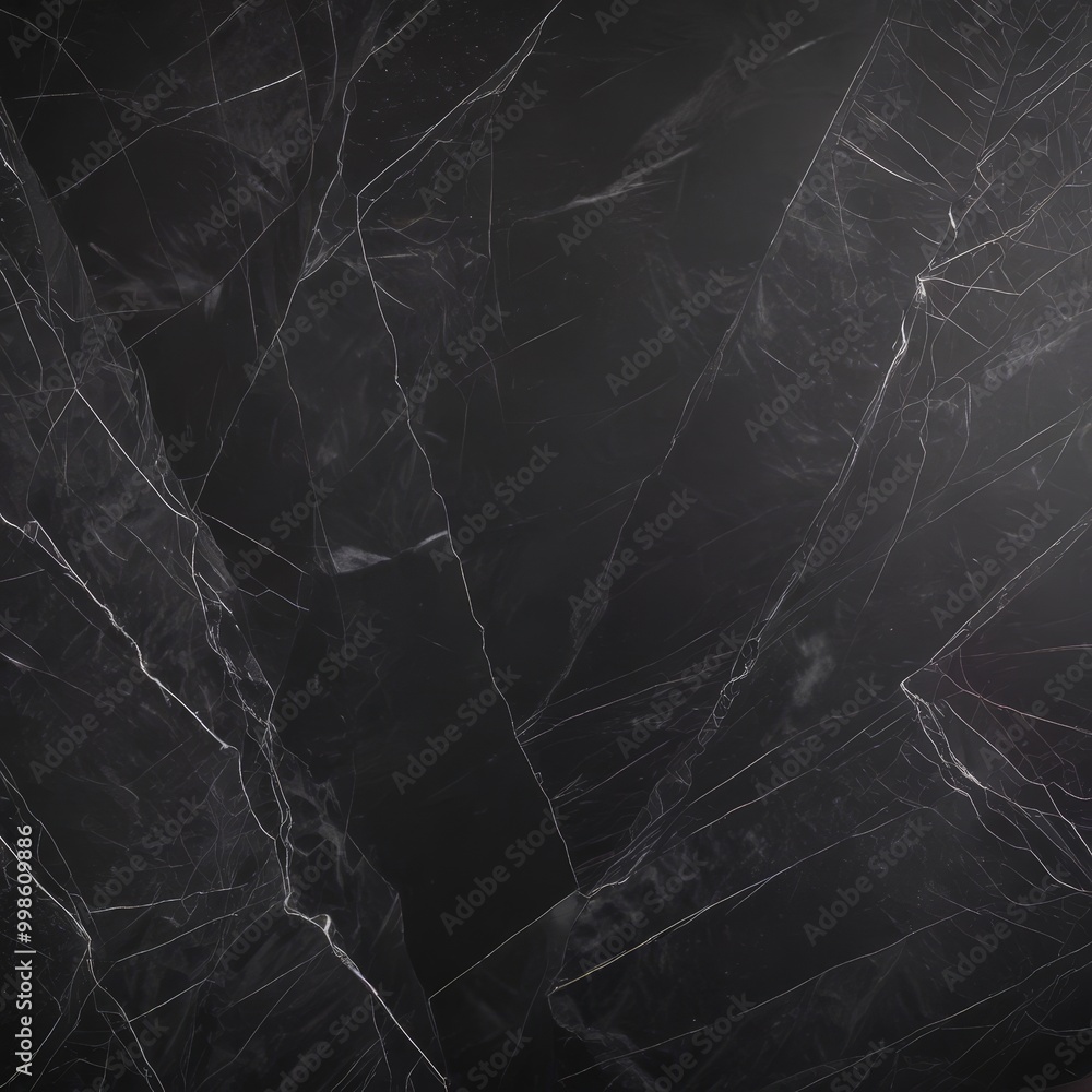 Aufkleber a close-up view black marble surface with visible cracks and lines, creating a textured and intricate pattern