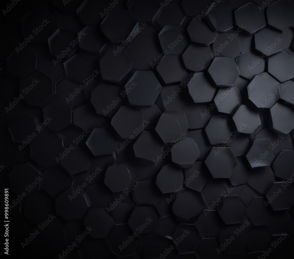 Aufkleber a dark, abstract pattern composed of numerous black hexagonal shapes arranged in a grid-like fashion, creating a sense of depth and texture