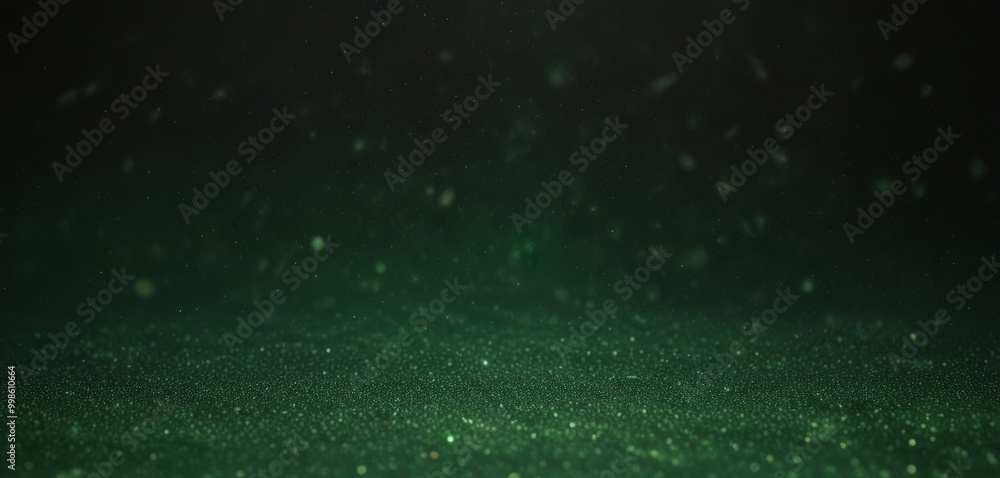 Leinwandbilder a dark green, glittery surface with small, scattered particles or specks of light, creating a sense 