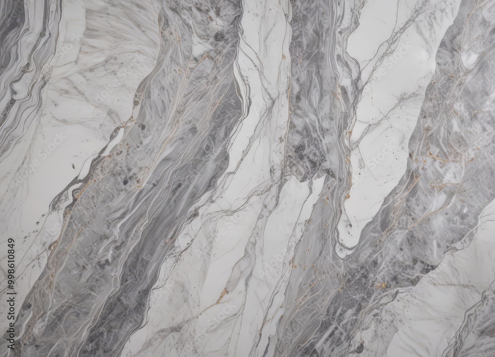 Poster a close-up view marble surface with a textured, swirling pattern of gray and white marble