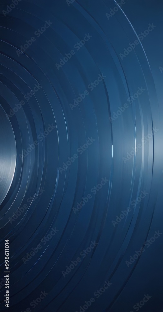 Fototapete a dark blue gradient background with concentric circles of varying sizes and a subtle reflection of light, creating a sense of depth and movement