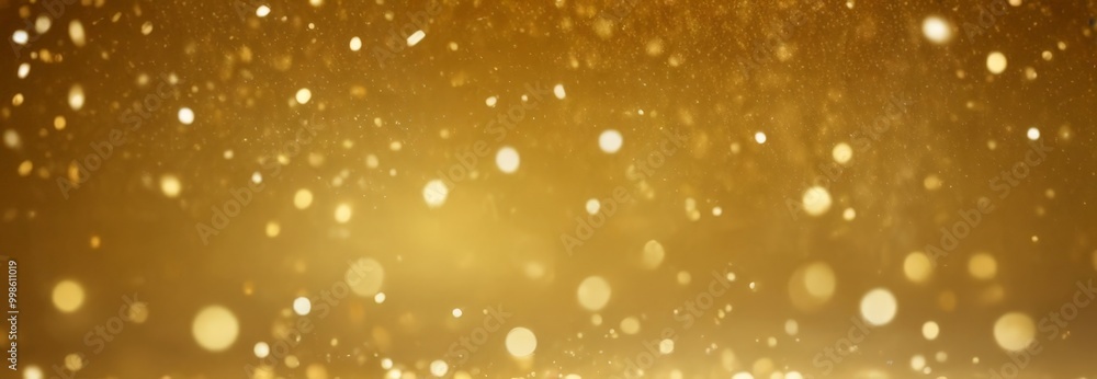Poster Glowing golden particles fill the frame, creating a mesmerizing and ethereal atmosphere