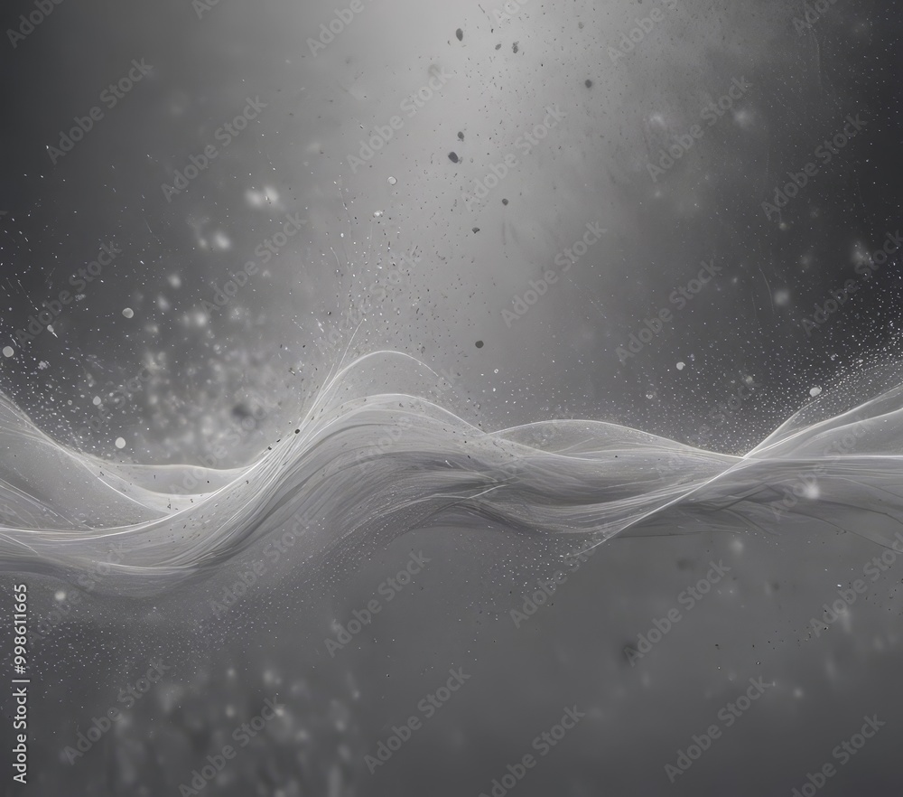 Aufkleber a serene, abstract representation of water, with a wave-like pattern and small particles scattered throughout the frame The background is a dark, moody gray, which contrasts