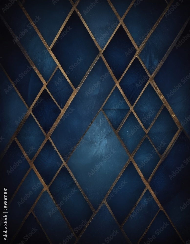 Aufkleber a dark blue background with a diamond pattern composed of gold squares The diamond pattern is arranged in a diagonal grid, creating a sense of depth and dimension The