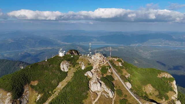 Meteo station from Toaca peak from Ceahlau mountain in Romania