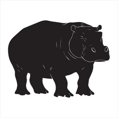rhino on white background cartoon, animal, vector, illustration, mammal, wild, hippo, rhino, wildlife, bear, nature, zoo, hippopotamus, rhinoceros, art, fun, safari, drawing, comic, elephant, animals,