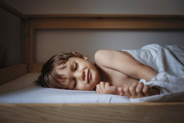boy sleeping on the bed