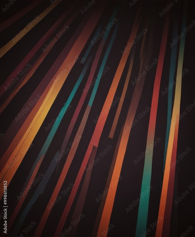 Fototapete a dark background with diagonal lines of varying colors, creating a dynamic and abstract visual effect